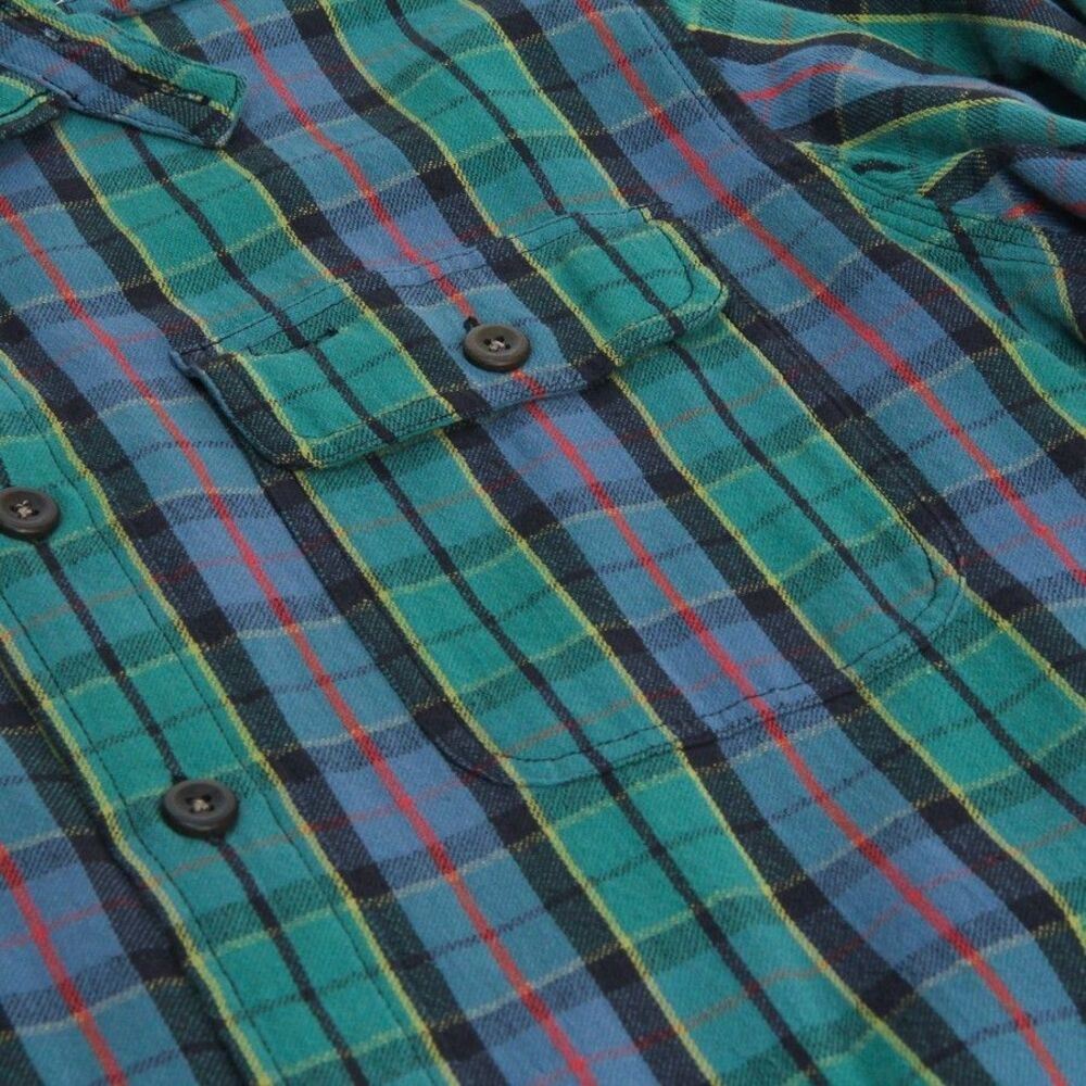 RRL Double Ralph Lauren Cotton Green/Blue Multi Plaid Button Down Shirt, Small - Picture 5 of 12